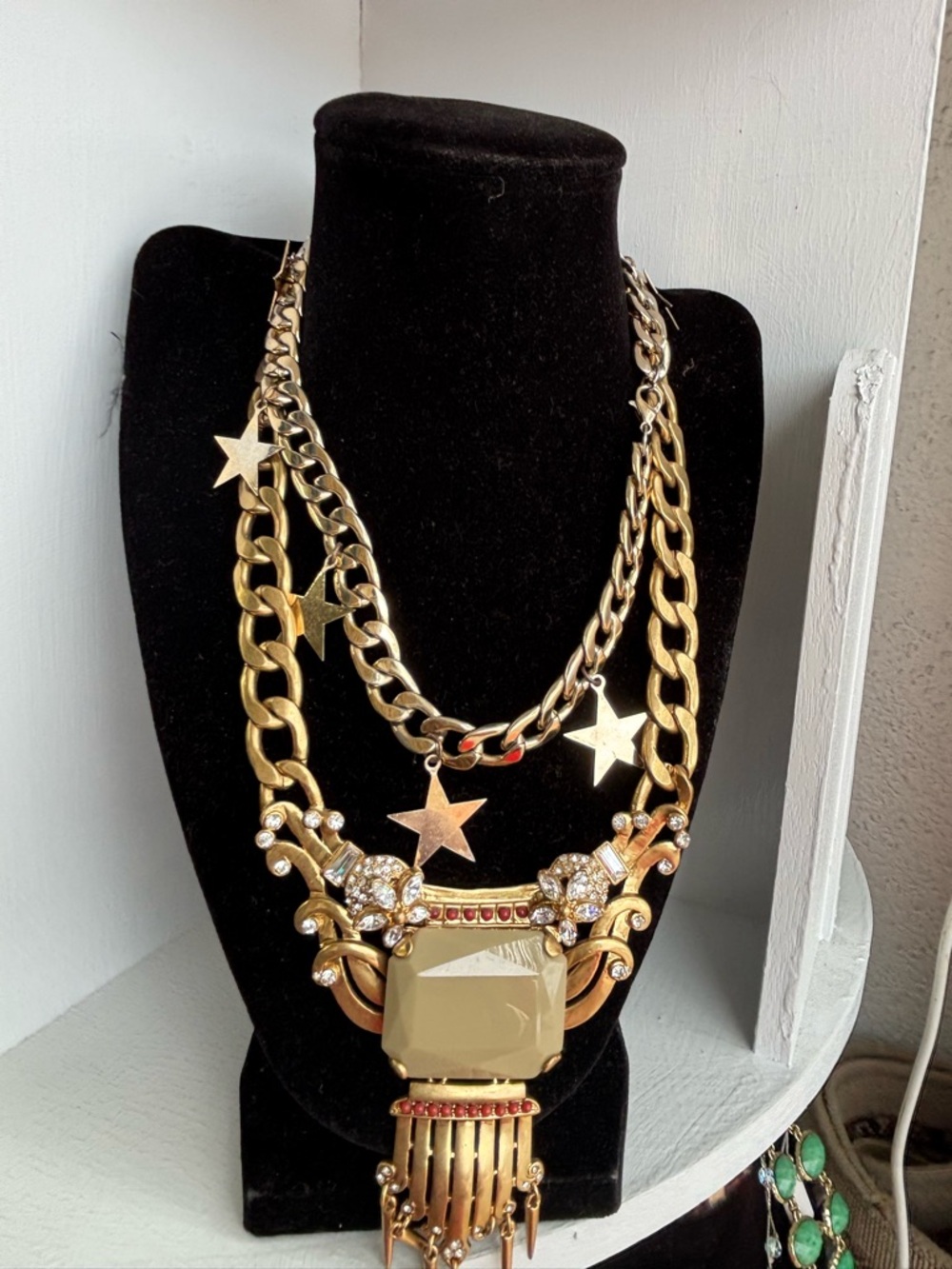 Gold Star Multi-Chain Statement Necklace